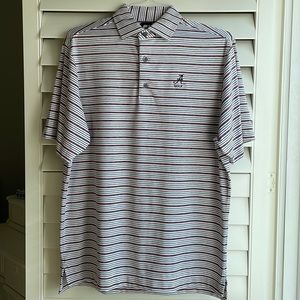 FootJoy Men’s striped golf shirt, University of Alabama A on front.